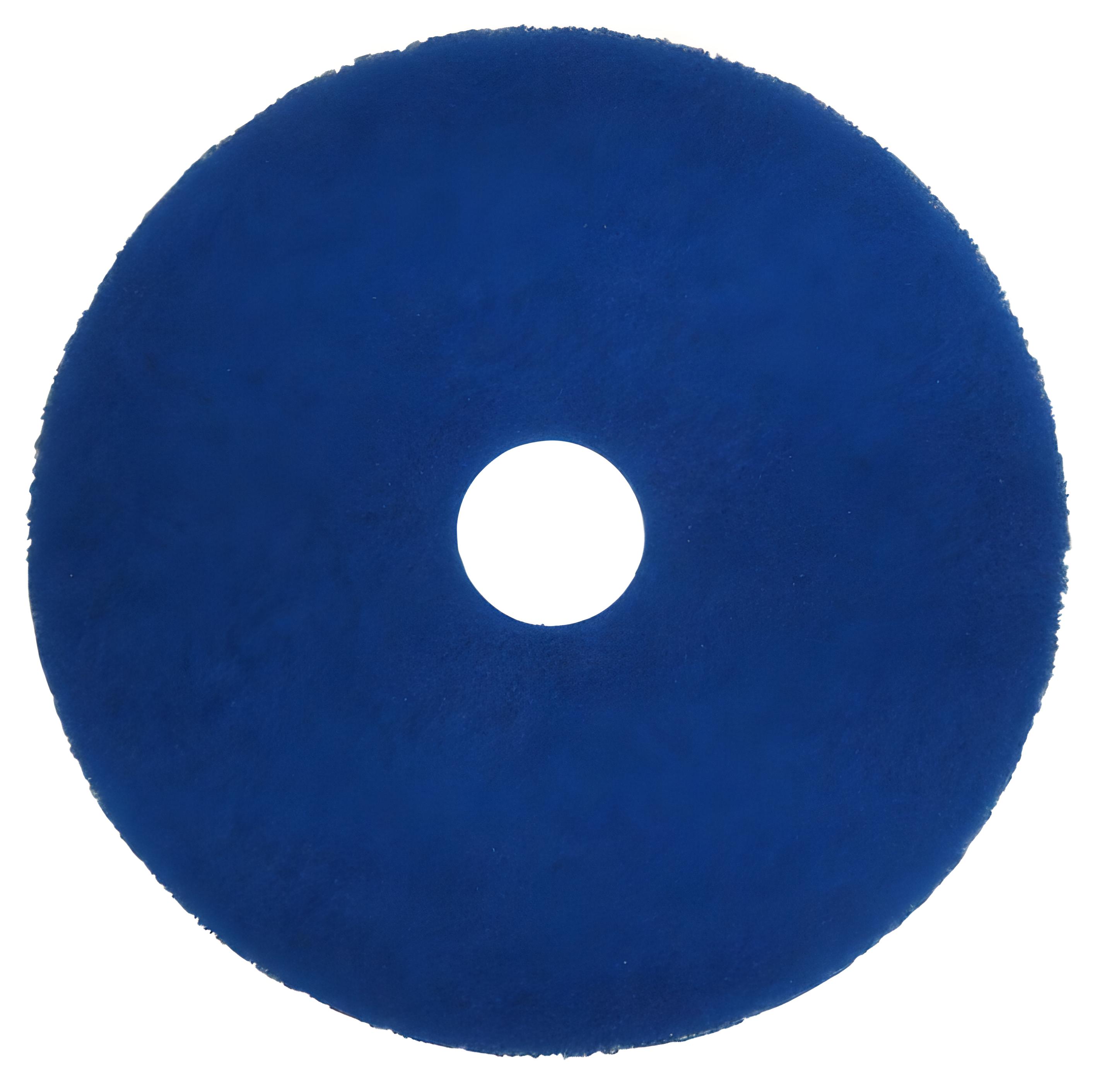 15-inch blue floor pads (A15-15) for light scrubbing and spray buffing hard floor surfaces.