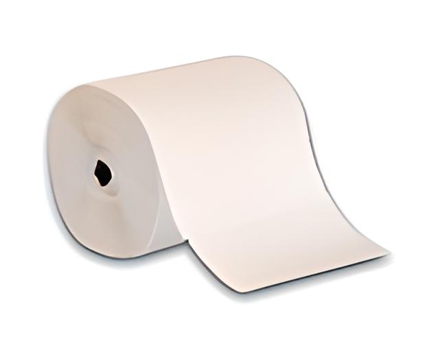 Bulk case of PUR Value Eco White Roll Hand Towels (600 ft), 2-inch core, for high-traffic washrooms.