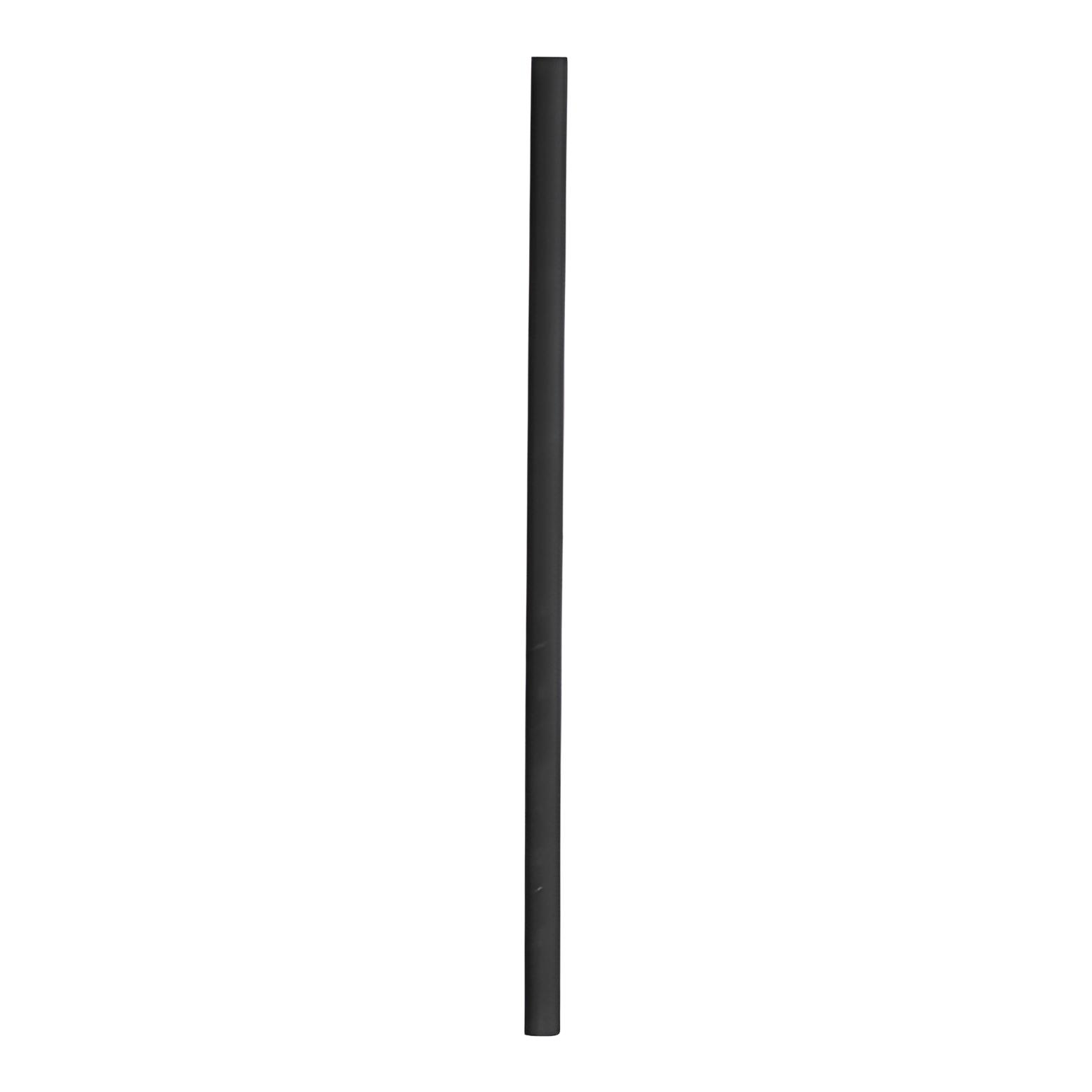 Box of 500 wrapped 8-inch solid black jumbo standard paper drinking straws, 6mm wide.