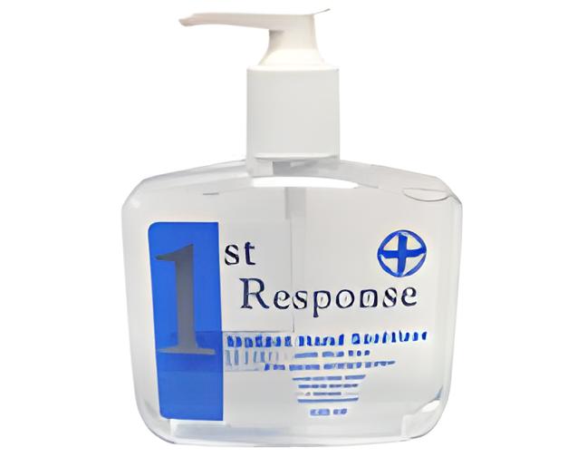 1st Response 8802N Non-Alcohol Hand Sanitizer 250mL bottle case (12 units) for germ protection.
