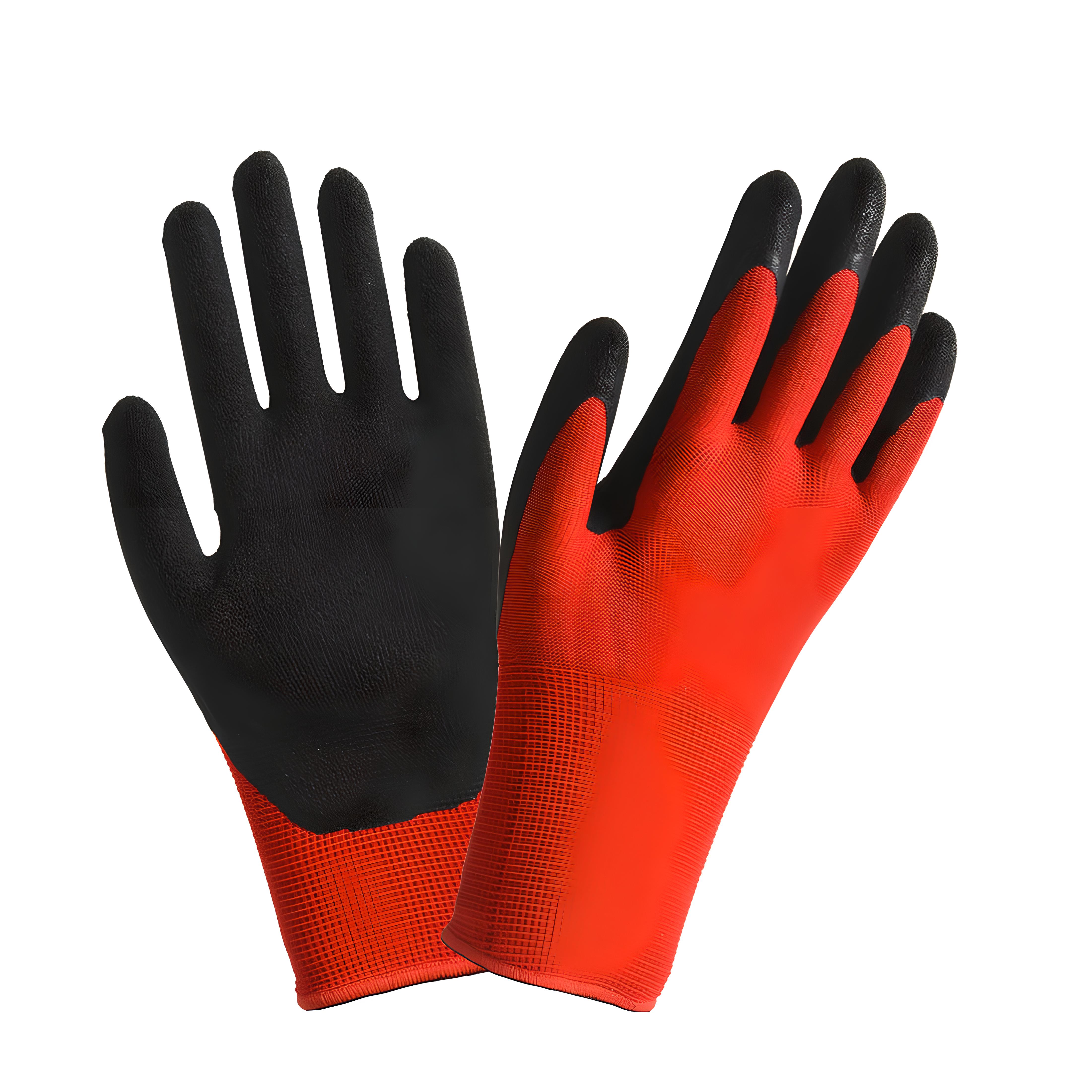 XL High-Viz Yellow Nylon work gloves with black latex crinkle palm coating for superior grip and safety.