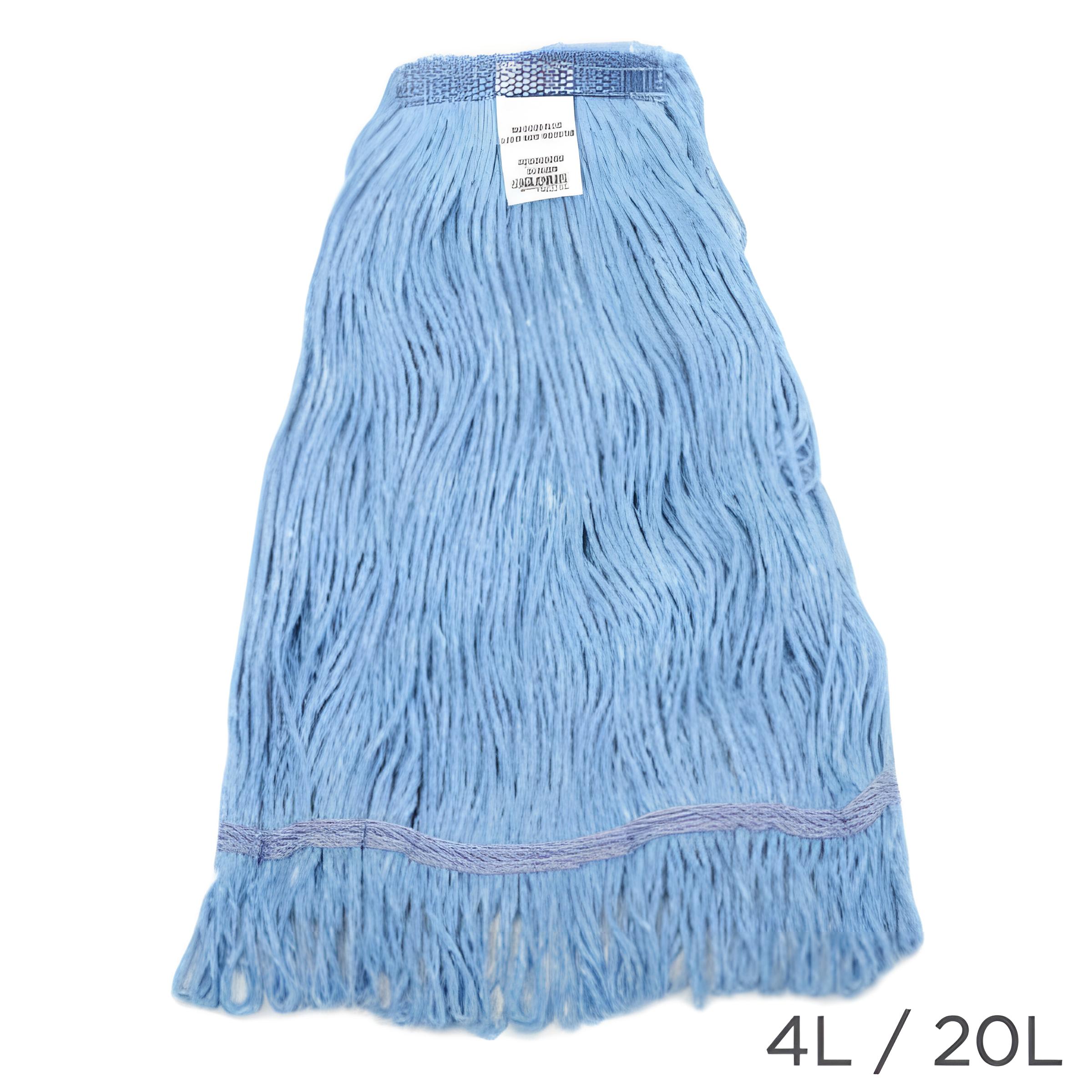 Medium Blue Narrow Band Looper Wet Mop head designed for durable commercial and industrial floor cleaning.