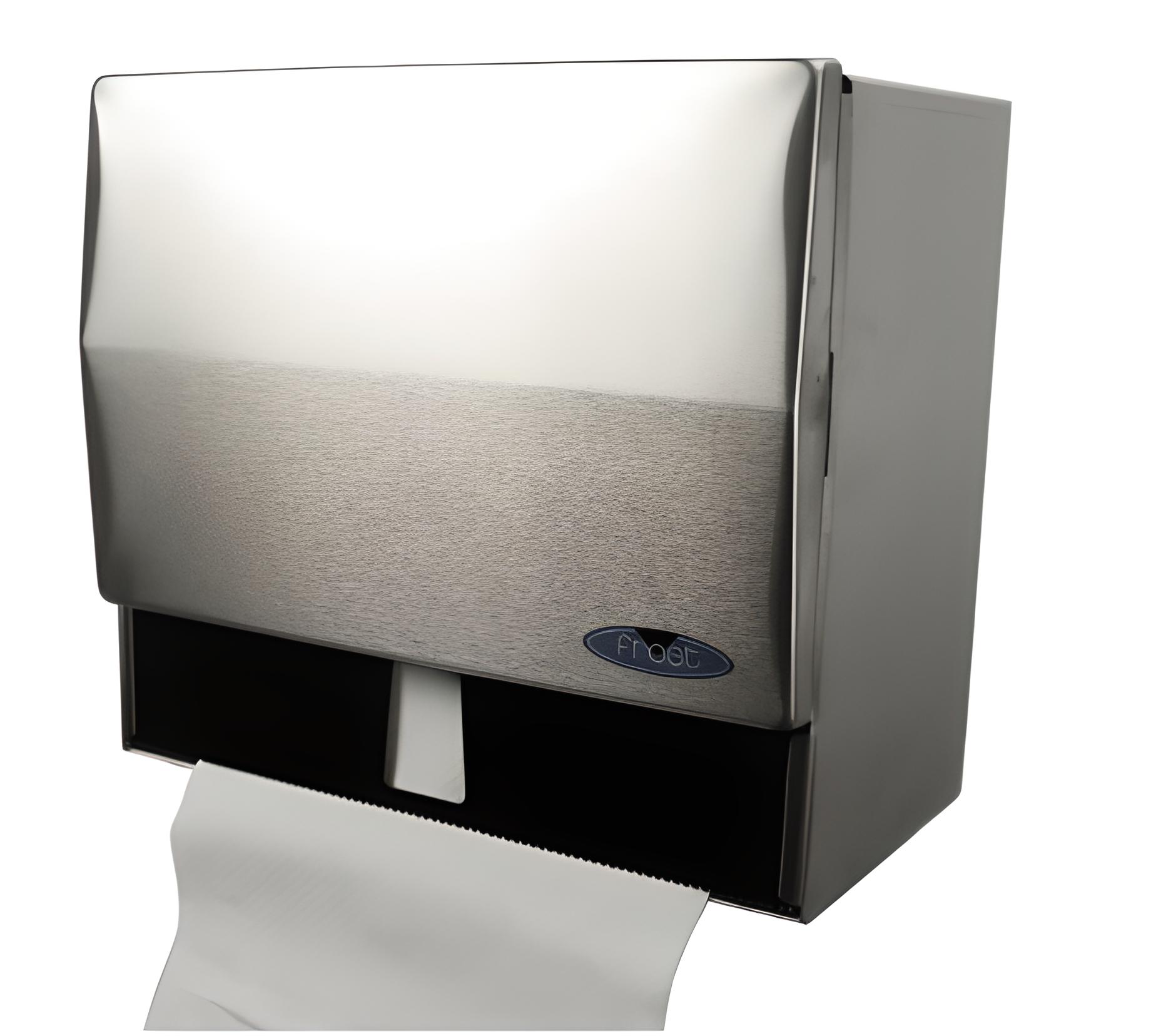 Frost SingleFold Stainless Steel Hand Towel Dispenser, wall-mounted, non-locking mechanism.