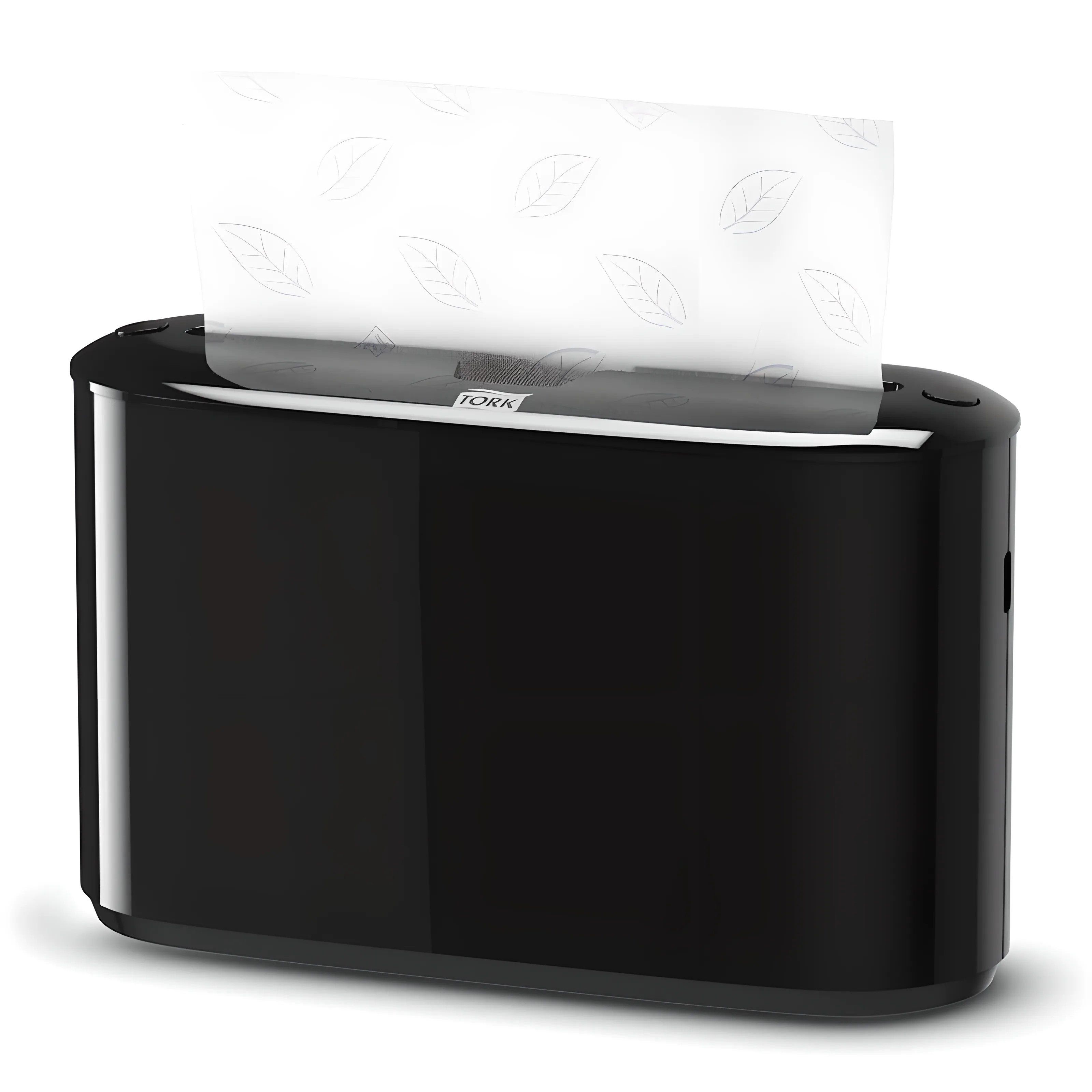 Black Tork Xpress Countertop Multifold Hand Towel Dispenser for efficient washroom and office use.