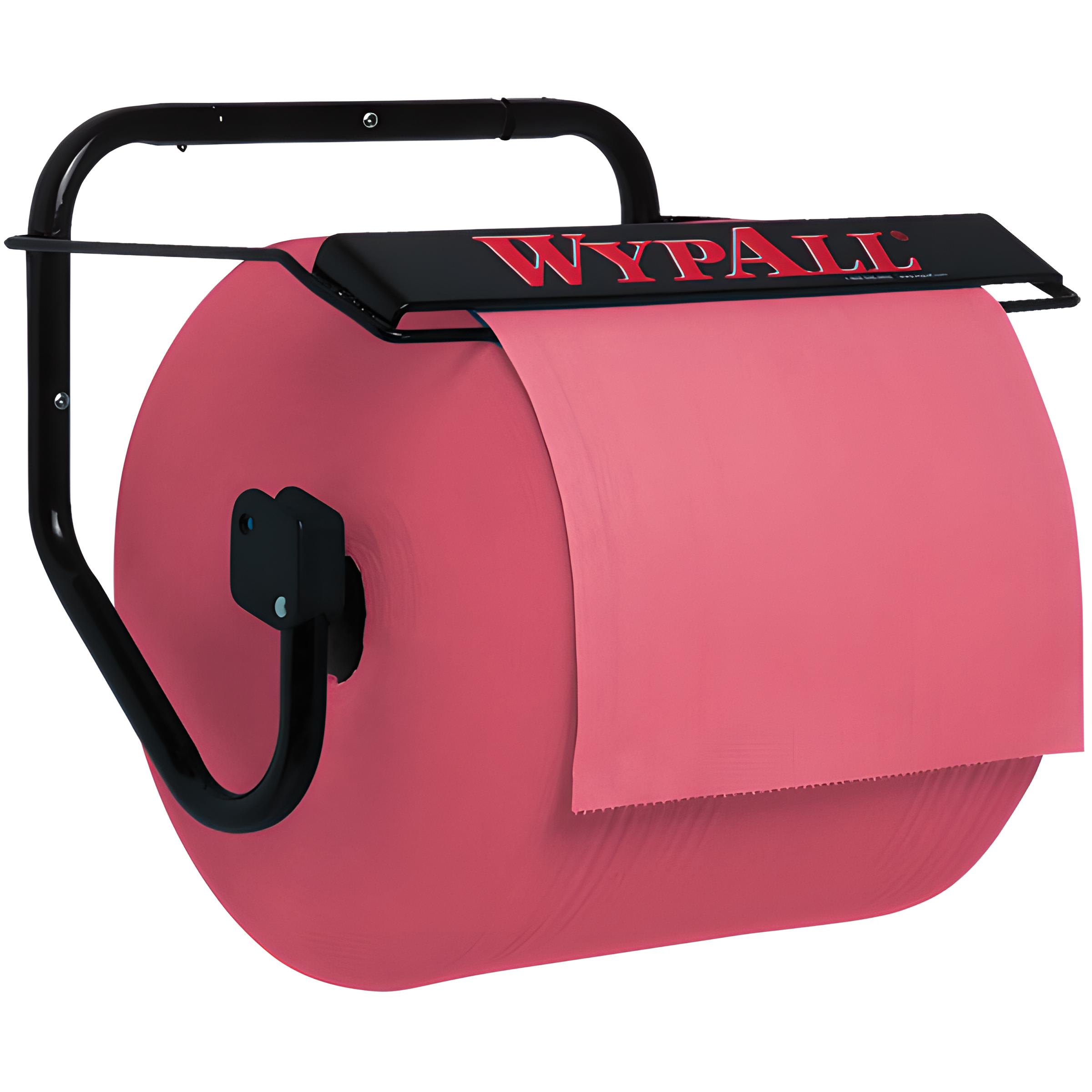 WypAll 80579 Wall Mount Jumbo Wiper Dispenser for shops, garages, and heavy-duty industrial cleaning.