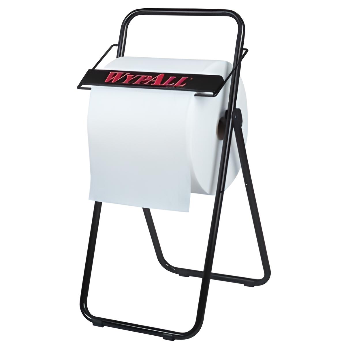 Wypall 80596 industrial floor stand jumbo wiper dispenser for heavy-duty cleaning tasks.