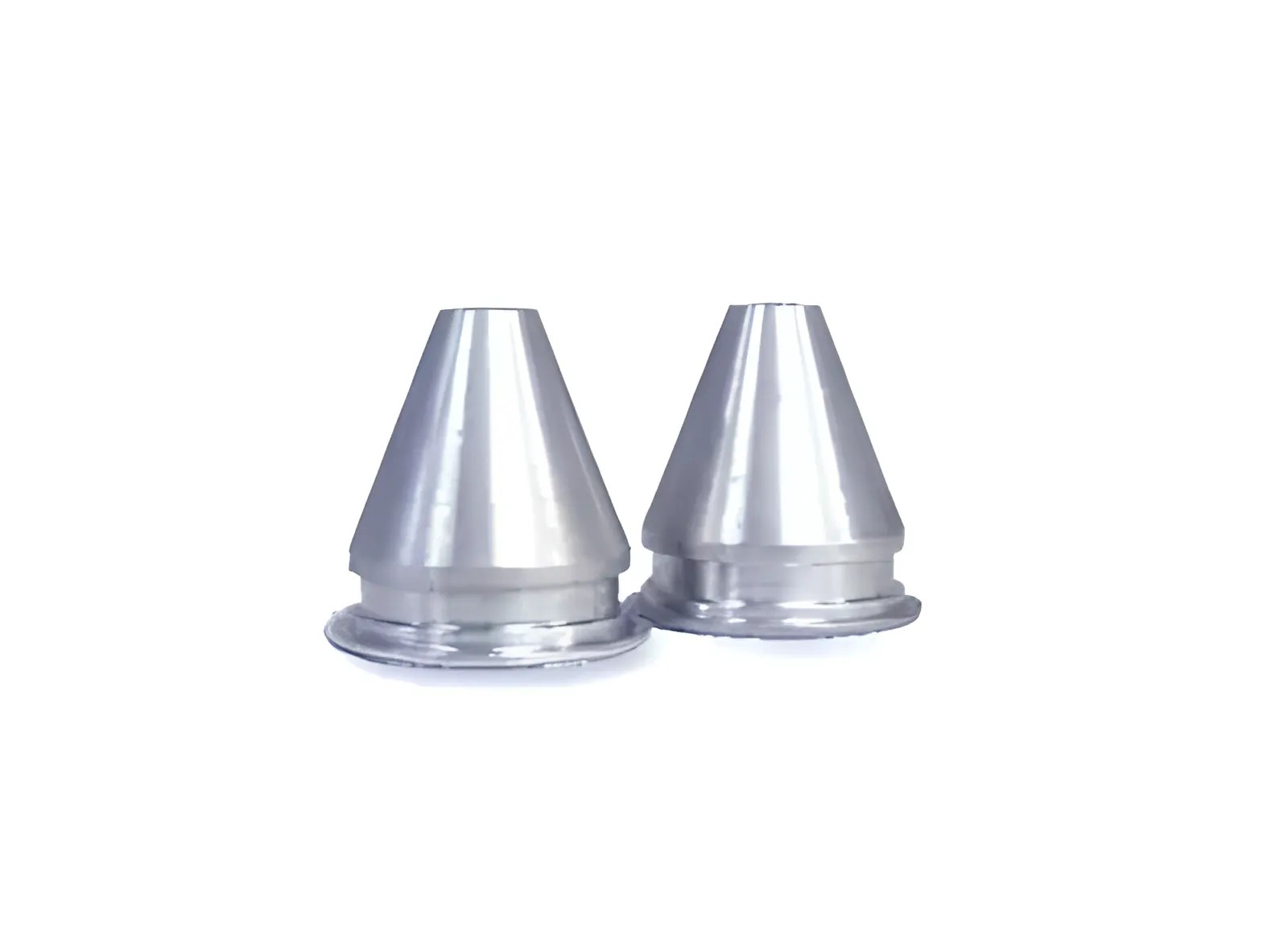 Durable aluminum restrictor cone replacement component for CP Twl Dispenser flow systems.
