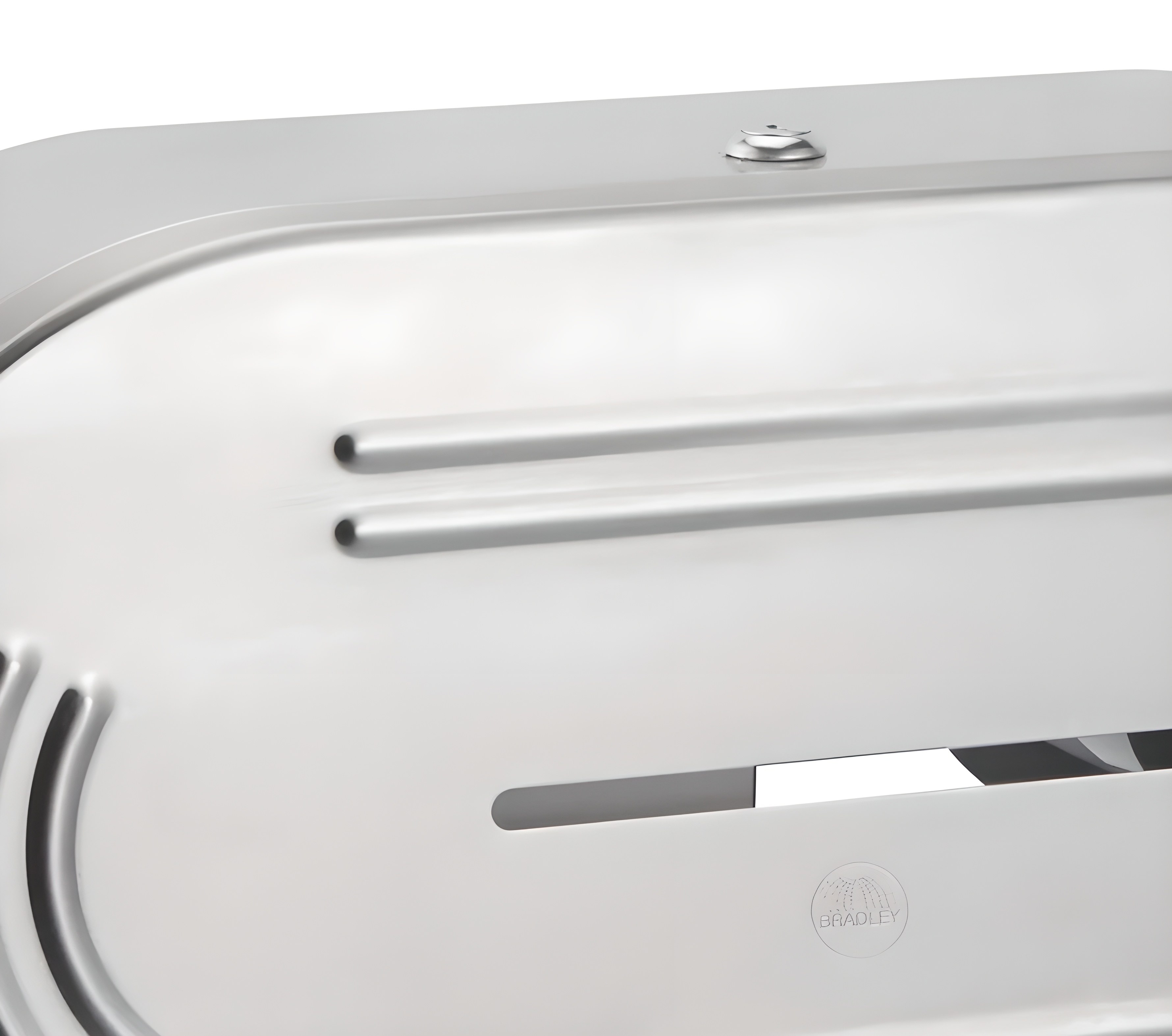 Commercial grade 9 inch flat top stainless steel dispenser for condiments and sauces.