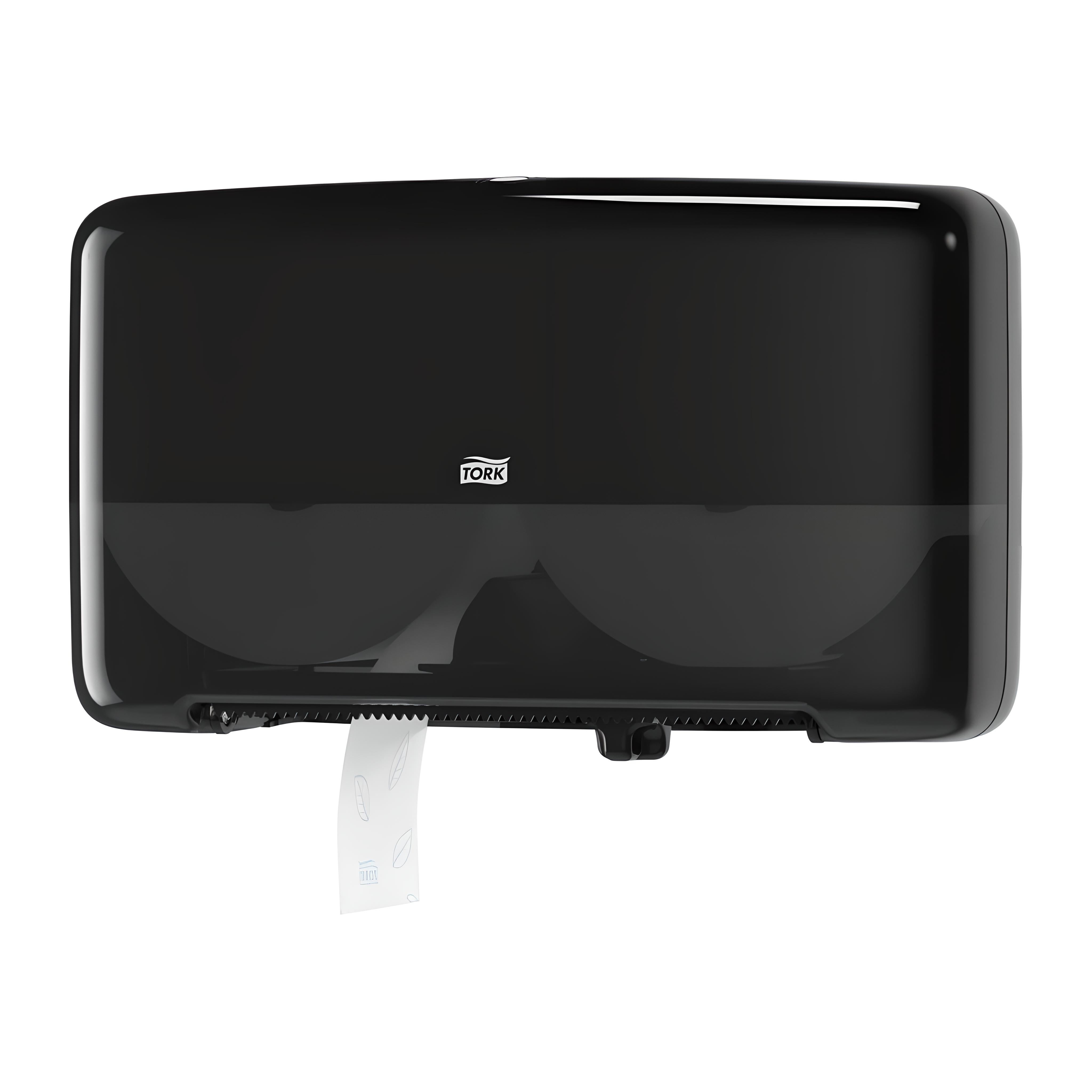 Palmer RD27-02 Twin Mini Jumbo Toilet Paper Dispenser, convertable core sizes (2.4" or 3.3"), Black Translucent.
